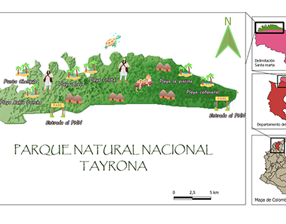 Mapa Parque Nacional Tayrona