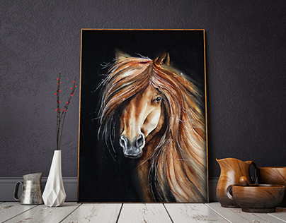 Horses watercolour illustration