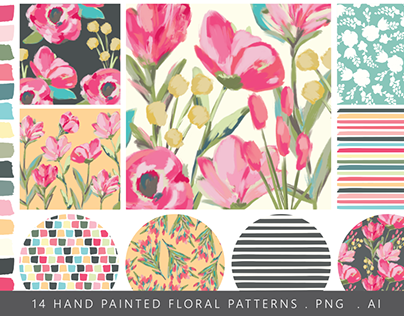 Free Hand Painted Floral Patterns