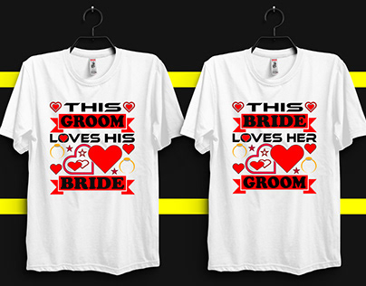 Bride and groom t-shirt design