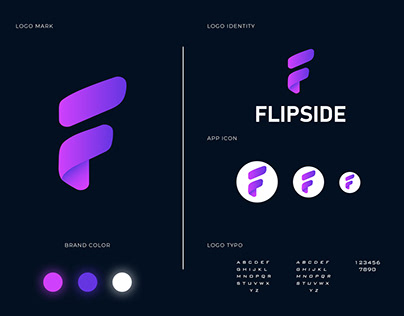 F Letter Mark Logo Design | FLIPSIDE Logo Design App