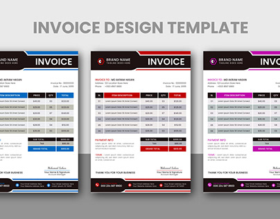 Modern Business Invoice Design ~ Bill Form Template