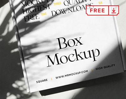 Free Square Package Mockup