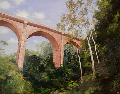 Painting of Knapsack Bridge