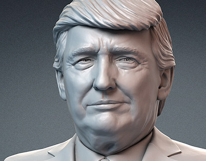 Donald Trump portrait. 3D printable emotions