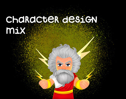 Character design mix. Illustration set