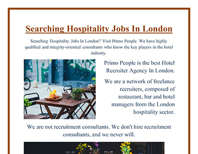 Searching Hospitality Jobs In London