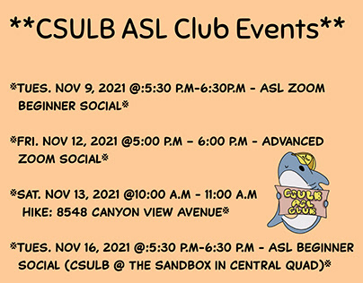CSULB ASL Club Flyers Examples
