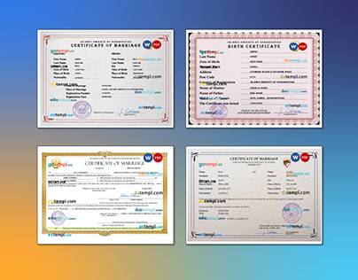 Algeria, Afghanistan certificate templates