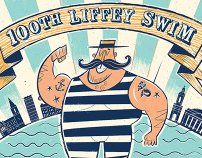 100th Liffey Swim Screen Print