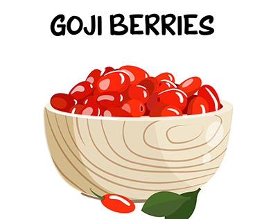 goji berry illustration in a bowl