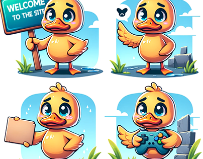 Duck mascot for a video game-related website
