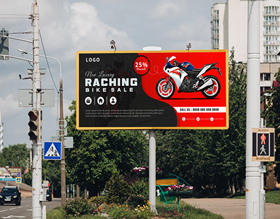 Raching Bike Sale Billboard Design