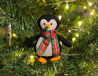 Felt Penguin & Polar Bear Christmas Decorations
