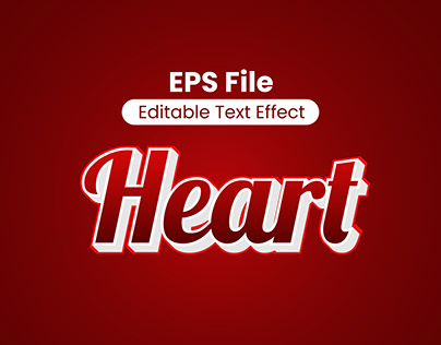 High quality 3d Heart text effect template.