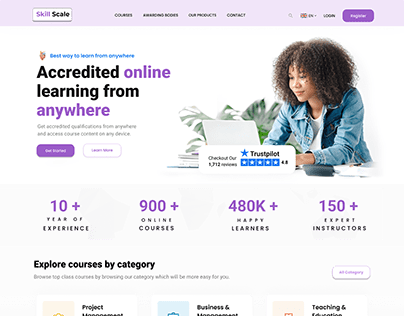 Skill Scale Learning Mangement System landing Page
