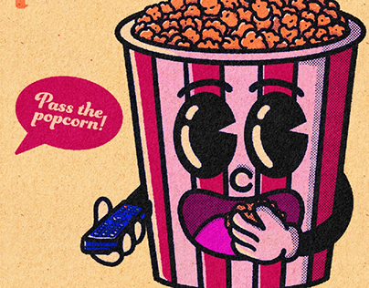 popcorn cartoon illustration
