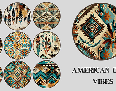 American Ethnic Textile Art Inspired Patterns set of 20