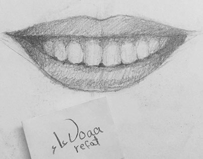 eye, ear, lips & teeth drawing
