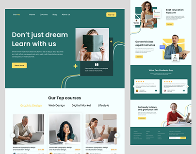 E-learning landing page website
