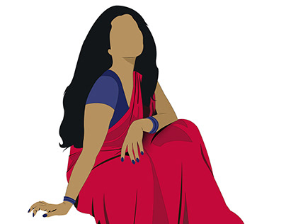 Flat portrait of a girl wearing saree