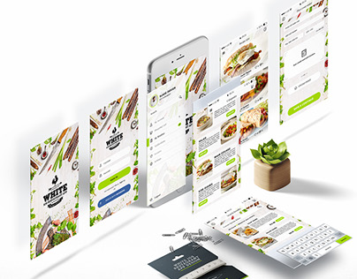 Premium White Restaurant IOS APP UI KIT Design