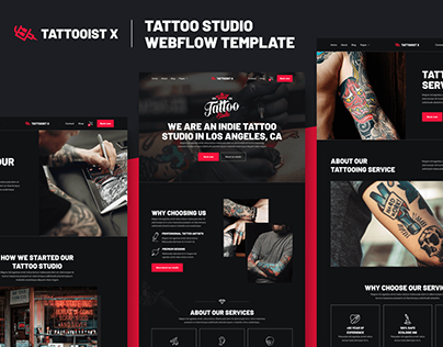 Tattooist X - Tattoo Studio Webflow Template