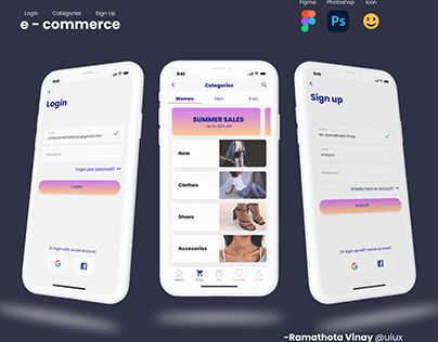 working on E - commerce mobile Design