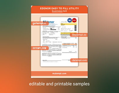 Edenor easy to fill utility business bill template