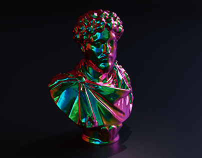 Iridescent shader on Marcus Aurelius