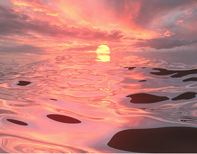Ocean Sunset ---3D Motion Graphic