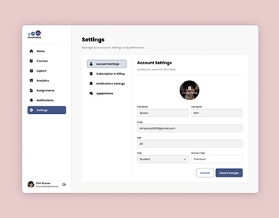 #007 Daily UI Challenge - Settings Page