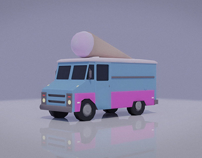 Ice Cream Van || Low Poly Art