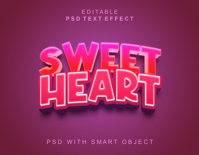 Sweet Heart 3d text effect