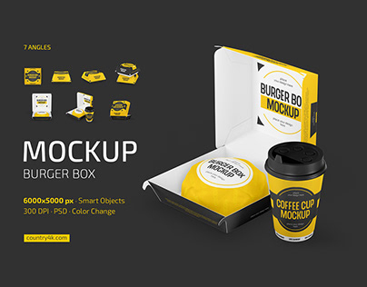 Burger Box Mockup Set