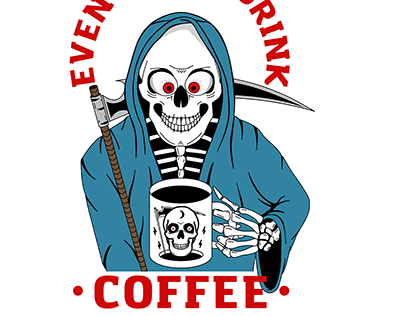 Even Death drinks coffee - Nawet śmierć piję kawe !