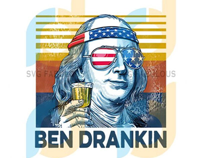 Ben Drankin Happy 4th Of July PNG Silhouette