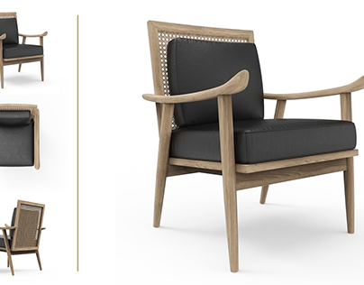 Rattan Arm Chair 3D Modeling and Rendering
