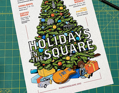 Pioneer Square Holiday Events Poster