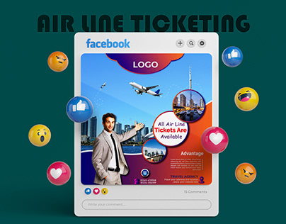 Air line Ticketing business poster and flyer design