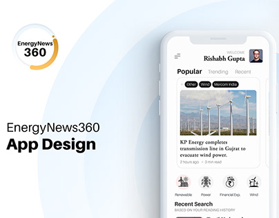 EnergyNews360 Mobile App Design