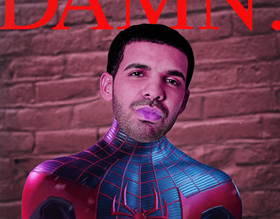 Drake with Spider Mans suit on album cover