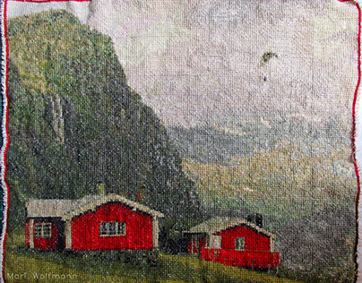 Cross-stitch "die Berge"