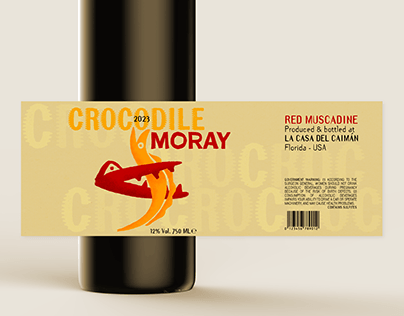 Crocodile Moray Red Wine Label