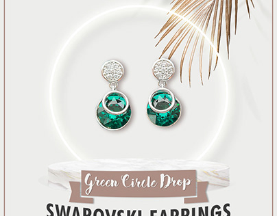 Circle Drop Swarovski Earrings by https://supagrab.com