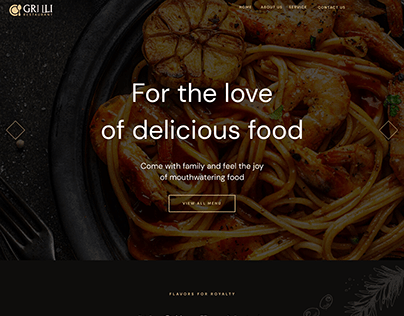 Food website landing page