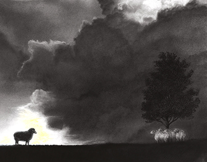 Le mouton noir / The black sheep (38x38cm)