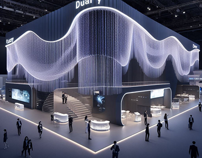 AI exhibition stand design renderings