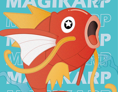 Ilustración Magikarp para tarjeta