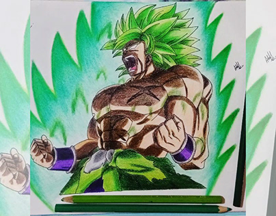 Broly Drawing | Traditional art | Pencil colors